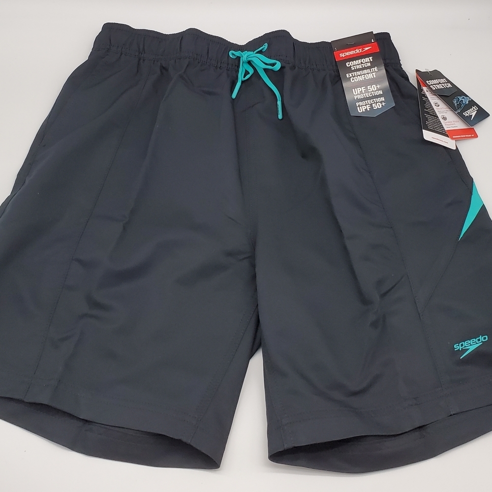 💙Speedo Men's Color Block Volley Shorts with UPF 50+ Protection - Picture 3 of 6